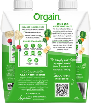 Orgain Sweet Vanilla Bean Gluten Free Nutritional Shake Pack - 4-11 Fl. Oz. - Image 7