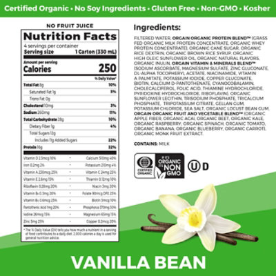 Orgain Organic Nutrition Protein Shake Complete Sweet Vanilla Bean - 4-11 Fl. Oz. - Image 3