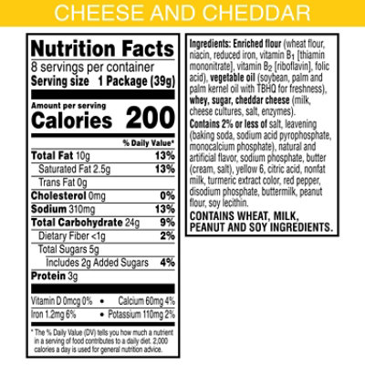 Keebler Sandwich Crackers Cheese and Cheddar Single Serve Snack Crackers 8 Count - 11 Oz - Image 2