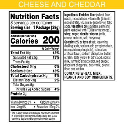 Keebler Sandwich Crackers Single Serve Snack Crackers Cheese and Cheddar 8 Count - 11 Oz  - Image 2