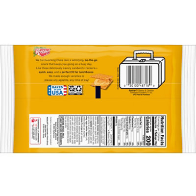 Keebler Sandwich Crackers Cheese and Cheddar Single Serve Snack Crackers 8 Count - 11 Oz - Image 7