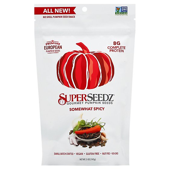 SuperSeedz Pumpkin Seeds Gourmet Somewhat Spicy - 5 Oz