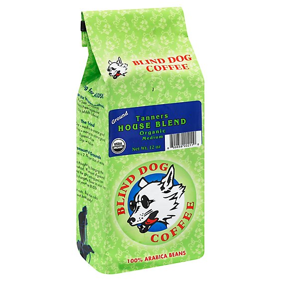 Blind Dog Coffee Coffee Organic Ground Medium Tanners House Blend - 12 Oz