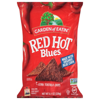 Garden of Eatin Tortilla Chips Corn Red Hot Blues - 8.1 Oz