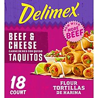 Delimex Beef & Cheese Large Flour Taquitos Frozen Snacks Box - 18 Count - Image 1