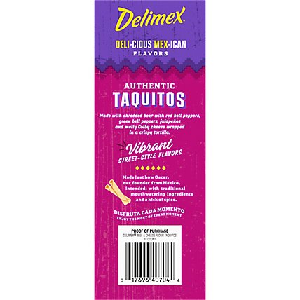 Delimex Beef & Cheese Large Flour Taquitos Frozen Snacks Box - 18 Count - Image 7