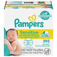 Pampers Sensitive Perfume Free 7X Pop Top Baby Wipes Pack - 392 Count - Image 2