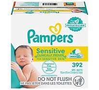 Pampers Sensitive Baby Wipes Perfume Free 7 Pop Tops Packs - 392 Count