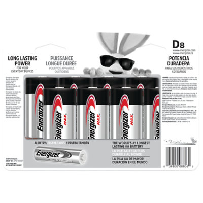 Energizer MAX D Cell Alkaline Batteries - 8 Count - Image 2