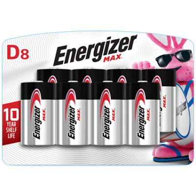 Energizer MAX D Cell Alkaline Batteries - 8 Count