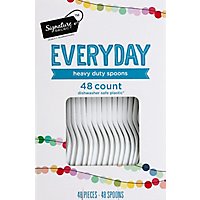 Signature SELECT Spoons Plastic Everyday Heavy Duty Box - 48 Count - Image 2