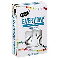 Signature SELECT Spoons Plastic Everyday Heavy Duty Box - 48 Count - Image 1