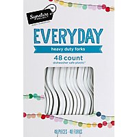 Signature SELECT Forks Plastic Everyday Heavy Duty Box - 48 Count - Image 2