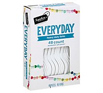 Signature SELECT Forks Plastic Everyday Heavy Duty Box - 48 Count