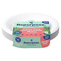 Repurpose Plates Sectional BPA-Free Compostable 6 Inch Shrink Wrapped - 20 Count - Image 3
