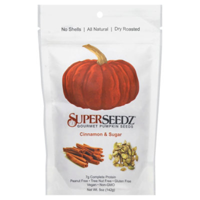 SuperSeedz Pumpkin Seeds Gourmet Cinnamon & Sugar - 5 Oz