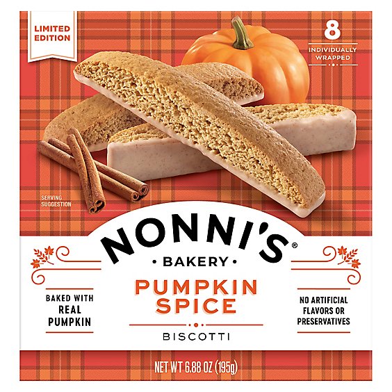 Nonnis Biscotti Pumpkin Spice Limited Edition - 6.88 Oz