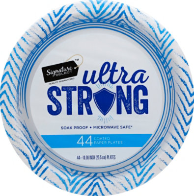 Signature SELECT Ultra Strong 10 Inch Coated Paper Plates - 44 Count - Image 2