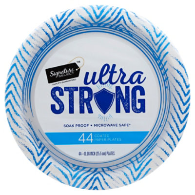 Signature SELECT Ultra Strong 10 Inch Coated Paper Plates - 44 Count - Image 1