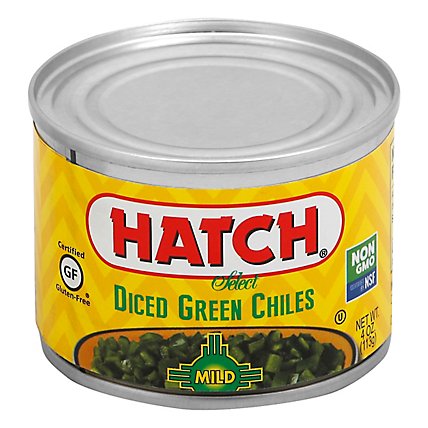 HATCH Select Green Chiles Gluten Free Diced Fire-Roasted Mild Can - 4 Oz - Image 3