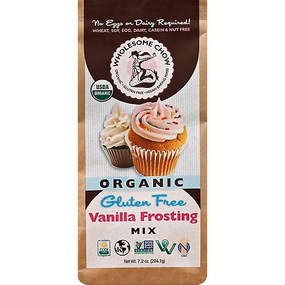 Wholesome Chow Frosting Mix Organic Gluten Free Vegan Vanilla - 7.2 Oz