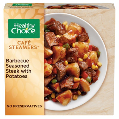 Healthy Choice Cafe Steamers Barbecue Seasoned Steak With Potatoes Frozen Meal - 9.5 Oz - Image 1