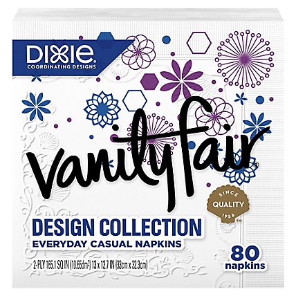 Vanity Fair Everyday Casual Napkins Design Collection Printed 2 Ply - 80 Count - Image 3