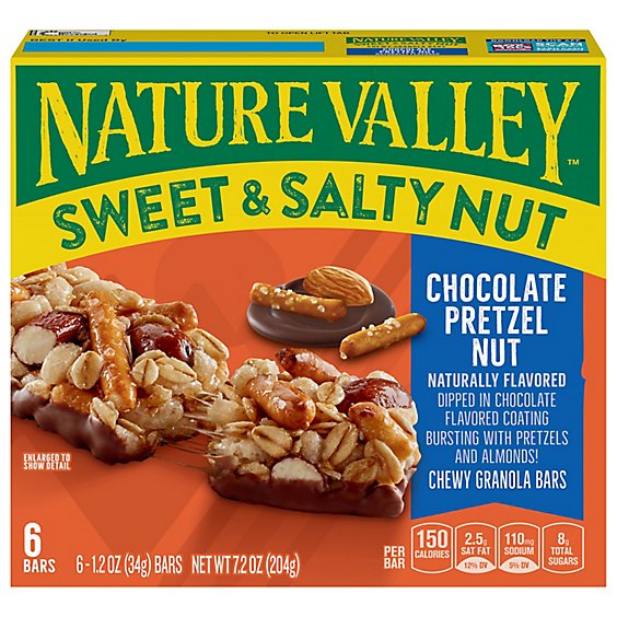 Nature Valley Granola Bars Sweet & Salty Nut Chocolate Pretzel Nut - 6-1.2 Oz