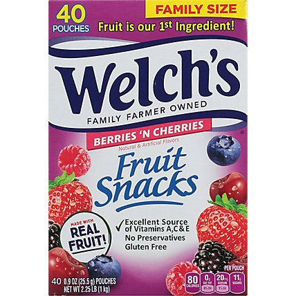 Welchs Fruit Snacks Berries N Cherries - 40-0.9 Oz - Image 2