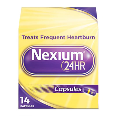 Nexium 24HR Delayed Release Heartburn Relief Capsule Esomeprazole Magnesium Acid Reducer - 14 Count - Image 1