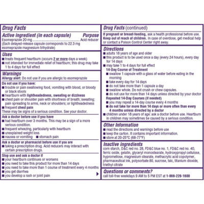 Nexium 24HR Delayed Release Heartburn Relief Capsule Esomeprazole Magnesium Acid Reducer - 14 Count - Image 4