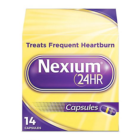 Nexium 24HR Delayed Release Heartburn Relief Capsule Esomeprazole Magnesium Acid Reducer - 14 Count