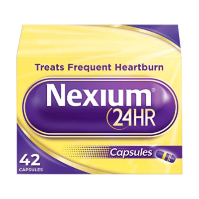 Nexium 24HR Delayed Release Heartburn Relief Capsule Esomeprazole Magnesium Acid Reducer - 42 Count