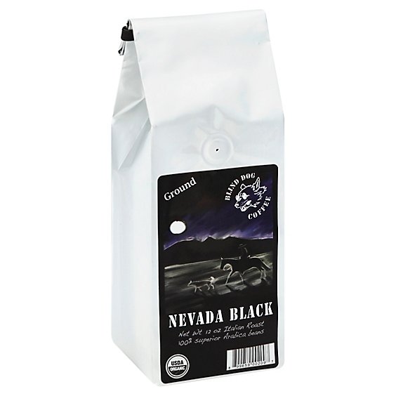 Blind Dog Coffee Coffee Organic Ground Nevada Black Italian Roast - 12 Oz