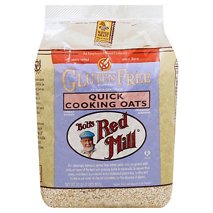 Bobs Red Mill Rolled Oats Gluten Free Quick Cooking - 32 Oz - Image 1