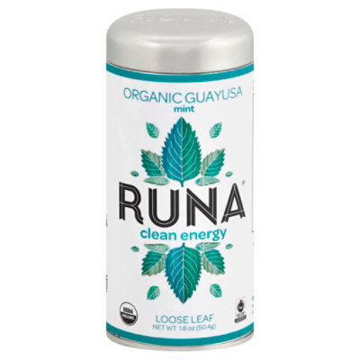 Runa Organic Guayusa Tea Loose Leaf Clean Energy Mint - 1.8 Oz