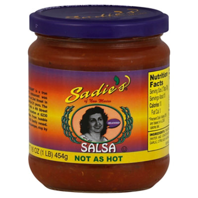 Sadies Salsa Not As Hot Jar - 16 Oz - Image 1