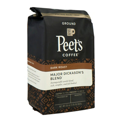 Peets Coffee Coffee Ground Deep Roast Major Dickasons Blend - 20 Oz