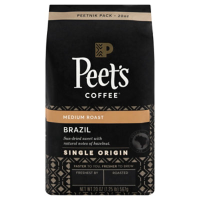 Peets Coffee Coffee Ground Medium Roast Brazil Minas Naturais - 20 Oz - Image 3