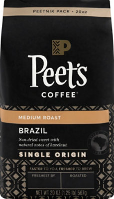Peets Coffee Coffee Ground Medium Roast Brazil Minas Naturais - 20 Oz - Image 2