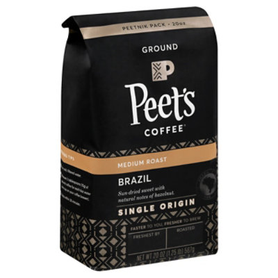 Peets Coffee Coffee Ground Medium Roast Brazil Minas Naturais - 20 Oz