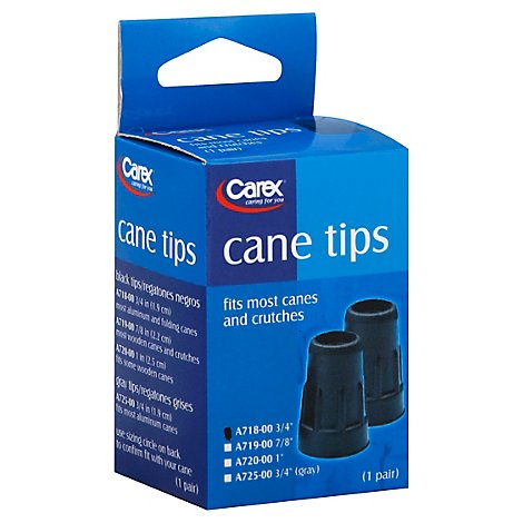 Carex 3/4 Inch Black Cane Tips - Each