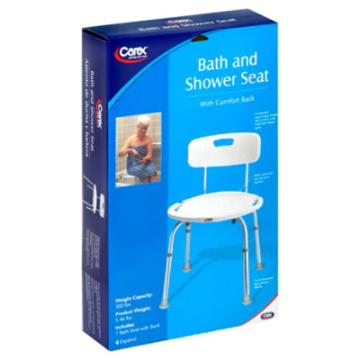 Carex Bath & Shower Seat With Back - Each