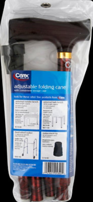 Designer Folding Cane - Red - Each - Image 3