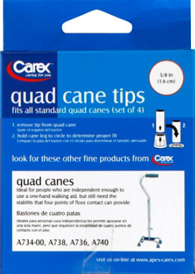 Carex 3/4 Inch Gray Cane Tips  - 4 Count - Image 3