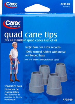 Carex 3/4 Inch Gray Cane Tips  - 4 Count - Image 2