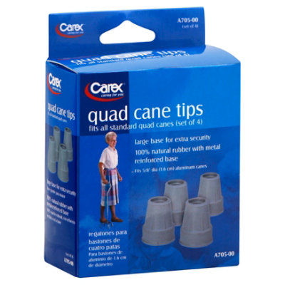 Carex 3/4 Inch Gray Cane Tips  - 4 Count - Image 1