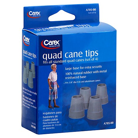 Carex 3/4 Inch Gray Cane Tips  - 4 Count