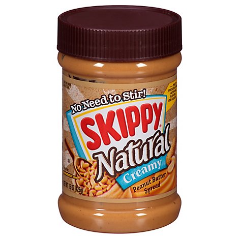 SKIPPY Natural Peanut Butter Spread Creamy - 15 Oz