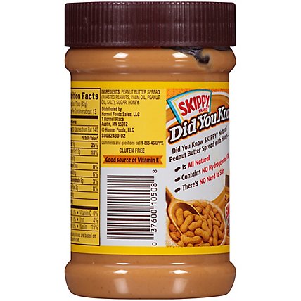 SKIPPY Natural Peanut Butter Spread Creamy with Honey - 15 Oz - Image 6